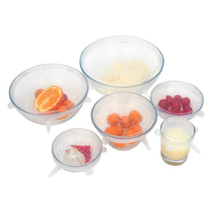 Silicone reusable lids - set of 6